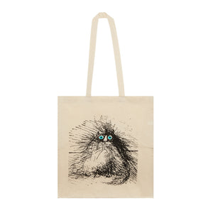 A product image depicting Tote Bag, Grumpy Cat, Ronald Searle