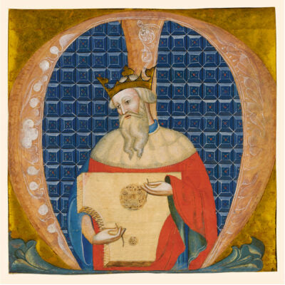 An image chosen to represent King David (Illuminated letter M) - Christmas card pack