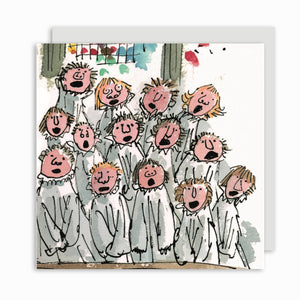 A product image depicting Quentin Blake: King's Choir - Christmas card pack (small)