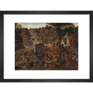A product image depicting A Village Festival - Art print