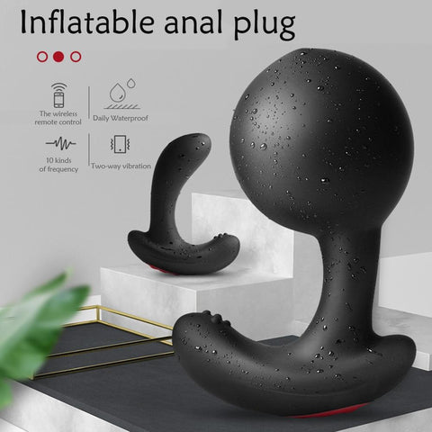 Enchufe vibrador anal inflable