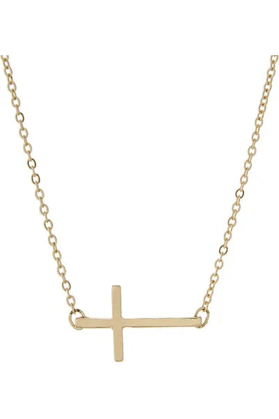 Simple Gold Chain with Gold Cross