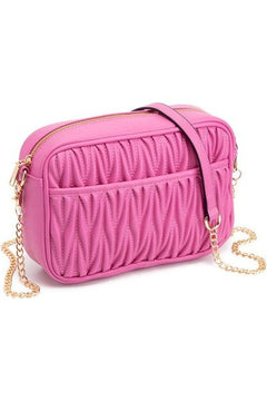Hot Pink Quilted  Crossbody Purse