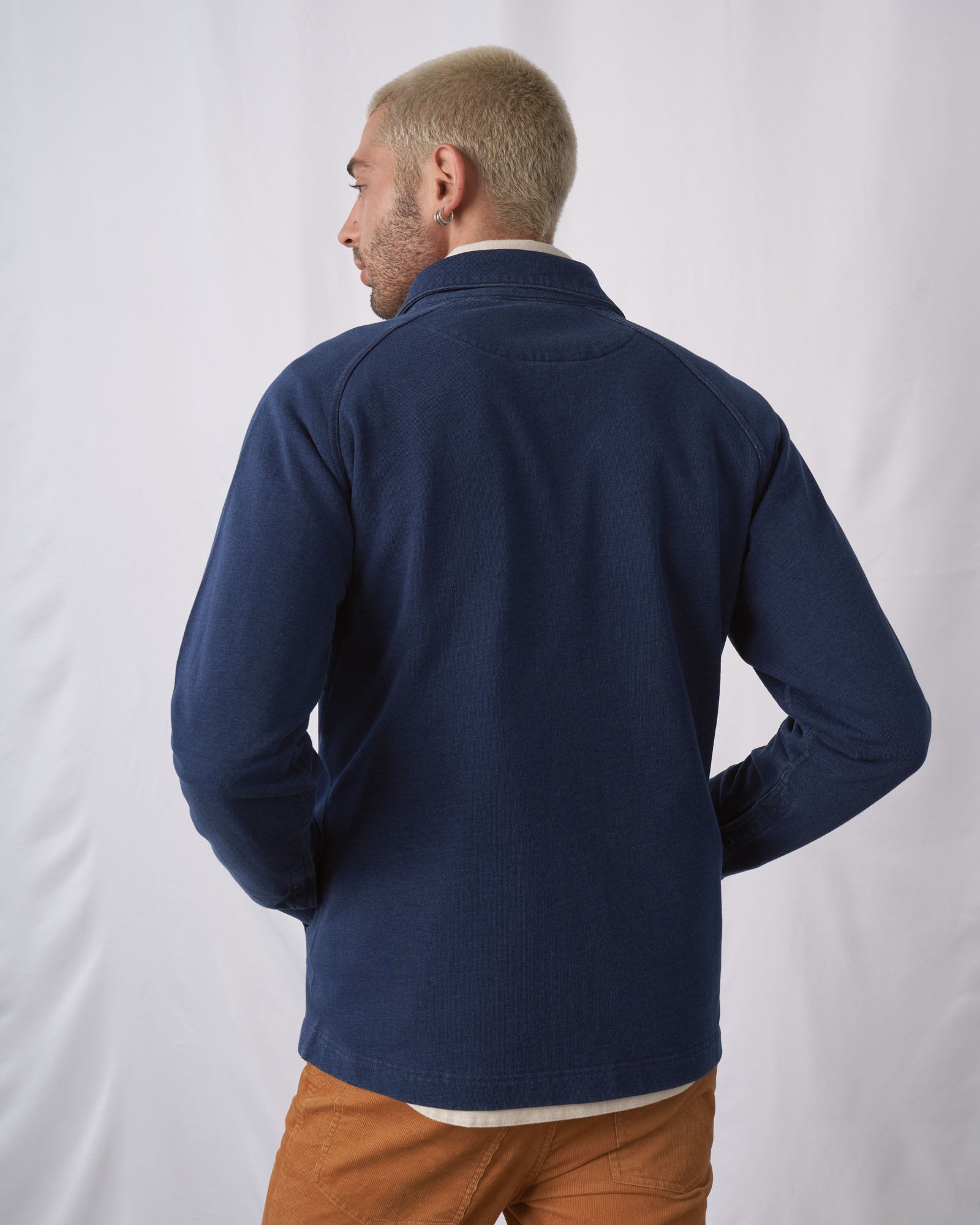 Organic Indigo Knit Chore Coat