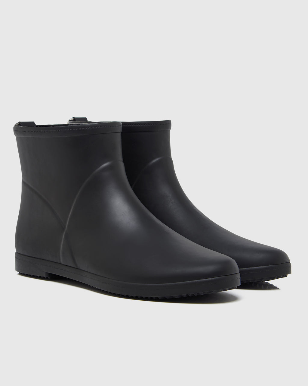 black ankle rubber boots