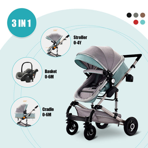 stroller with bassinet and car seat