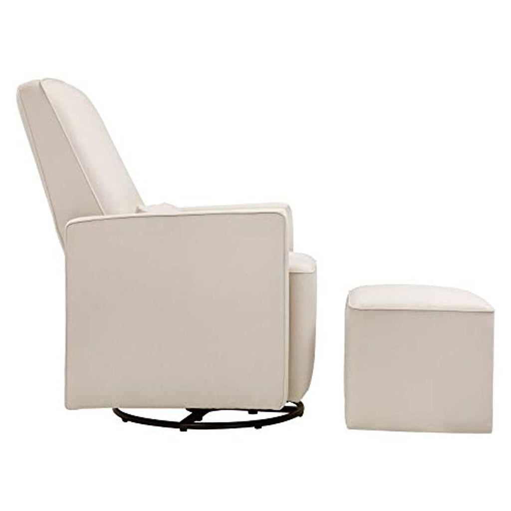 davinci olive upholstered swivel glider and ottoman