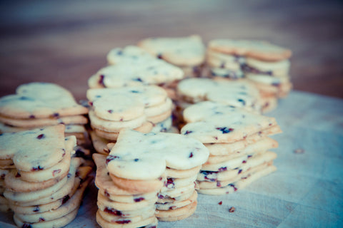 Stack of heart-shaped cookies