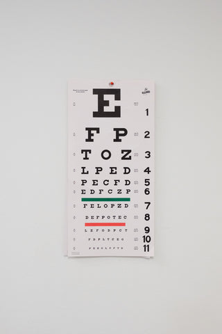 Eye chart. Getting regular checkups is important to catch glaucoma early.