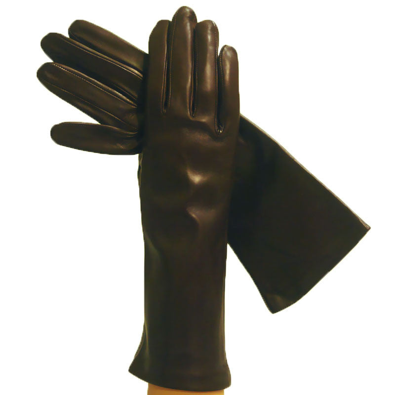 womens dark brown leather gloves