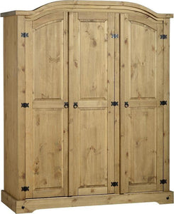 Corona Mexican Pine Triple Wardrobe Pine Oak Warehouse