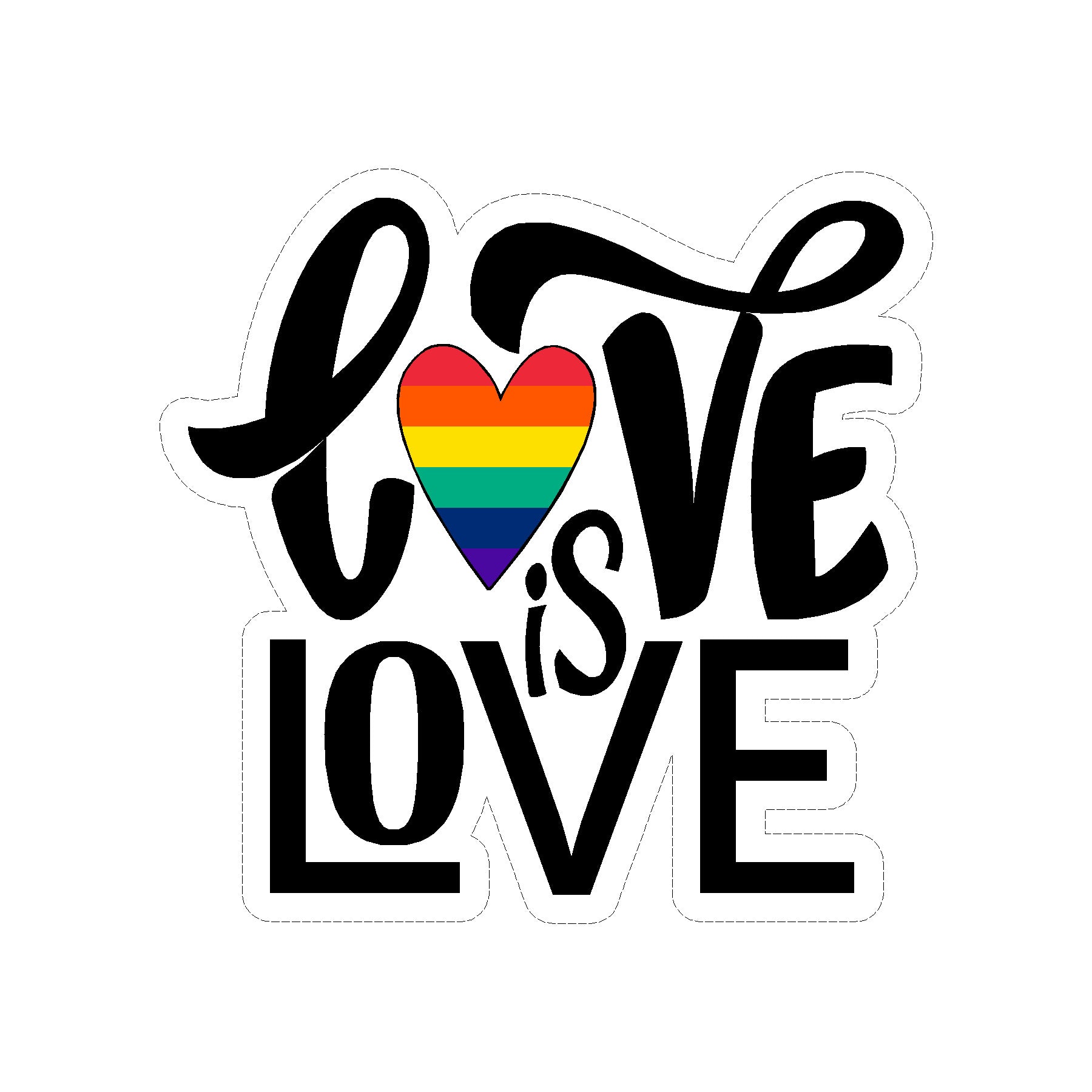 Love Is Love LGBT Vinyl Car Sticker | Doggy Style Gifts