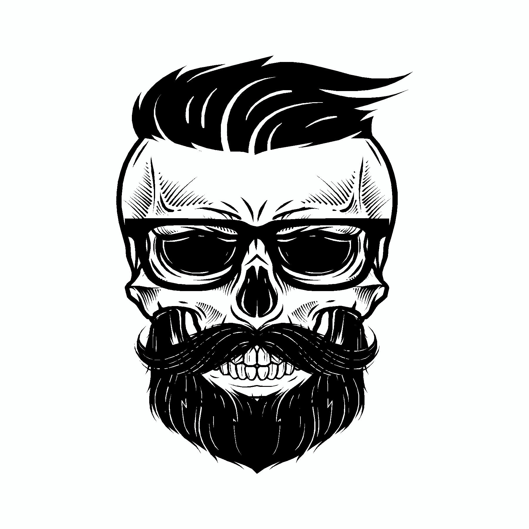 Download Bearded Skull Vinyl Sticker | Doggy Style Gifts