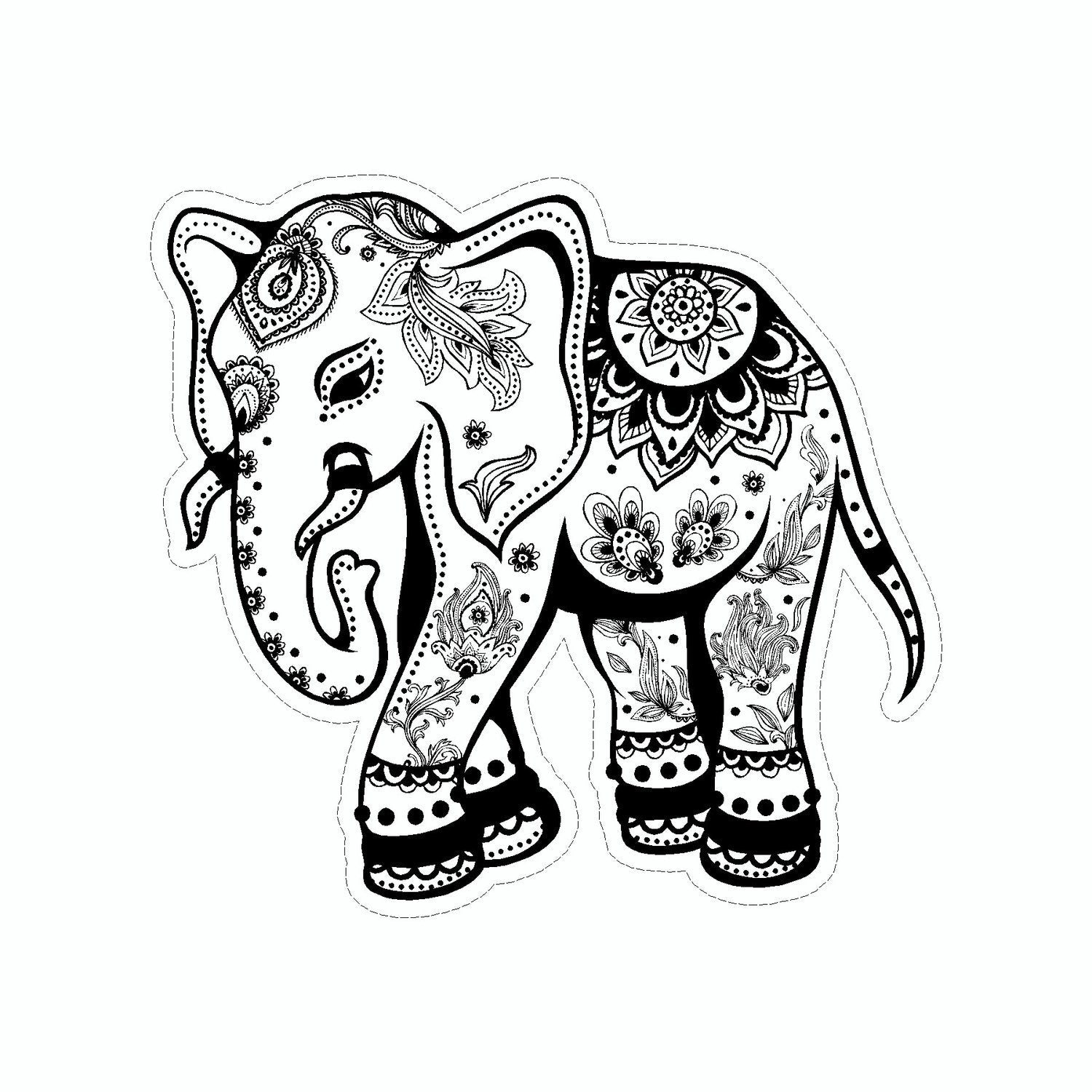 Download Elephant Mandala Art Tribal Vinyl Car Sticker | Doggy ...