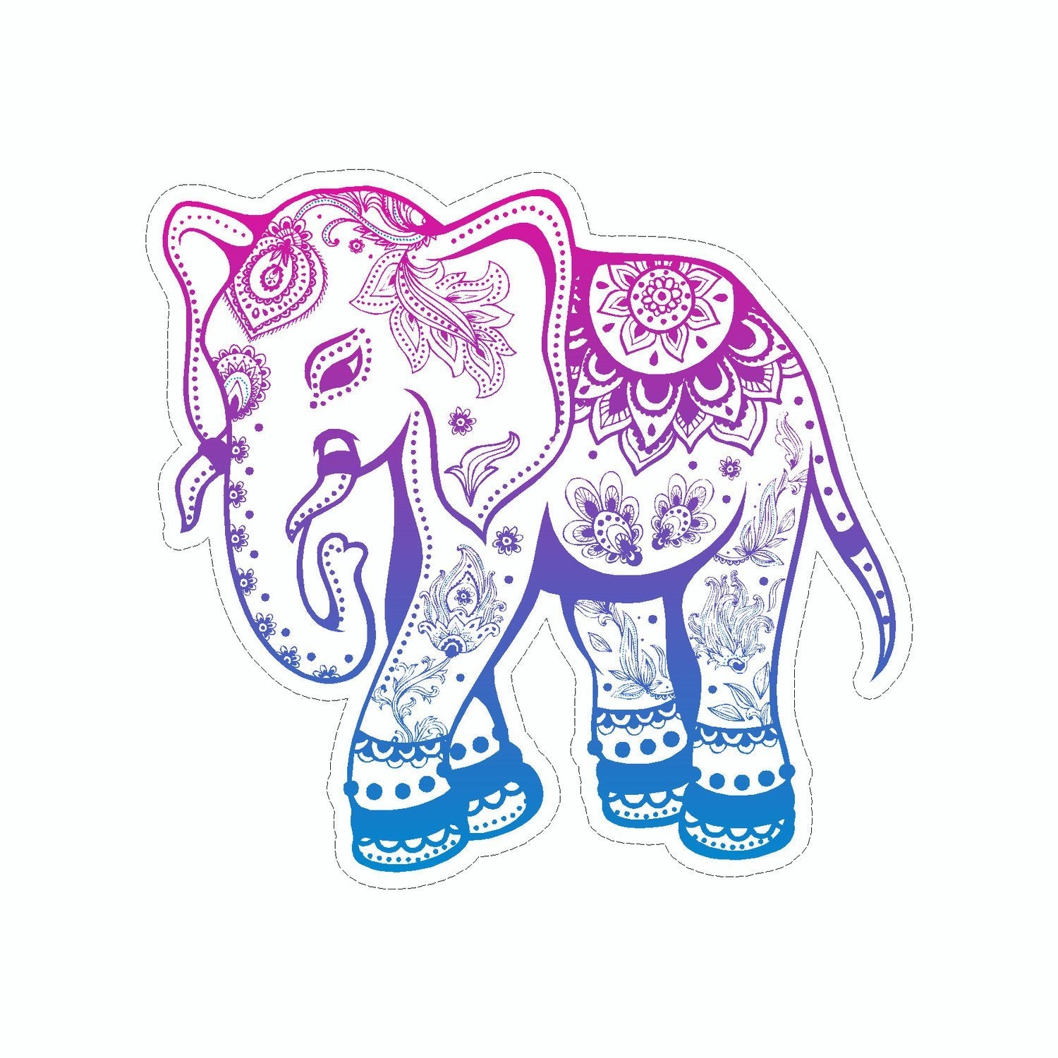 Download Elephant Mandala Art Tribal Vinyl Car Sticker | Doggy ...