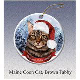 Maine Coon Brown Tabby Cat Howliday Cat Christmas Ornament