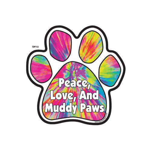 peace_love_and_muddy_paws_tie_dye_paw_magnet.jpg