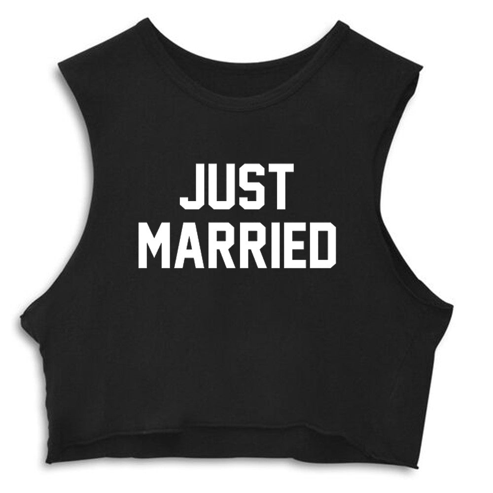 JUST MARRIED CROP MUSCLE TANK PRIVATE PA photo