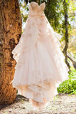 Beautiful Sweetheart Long Open Back Elegant Wedding Dress Bridal Dress PW734