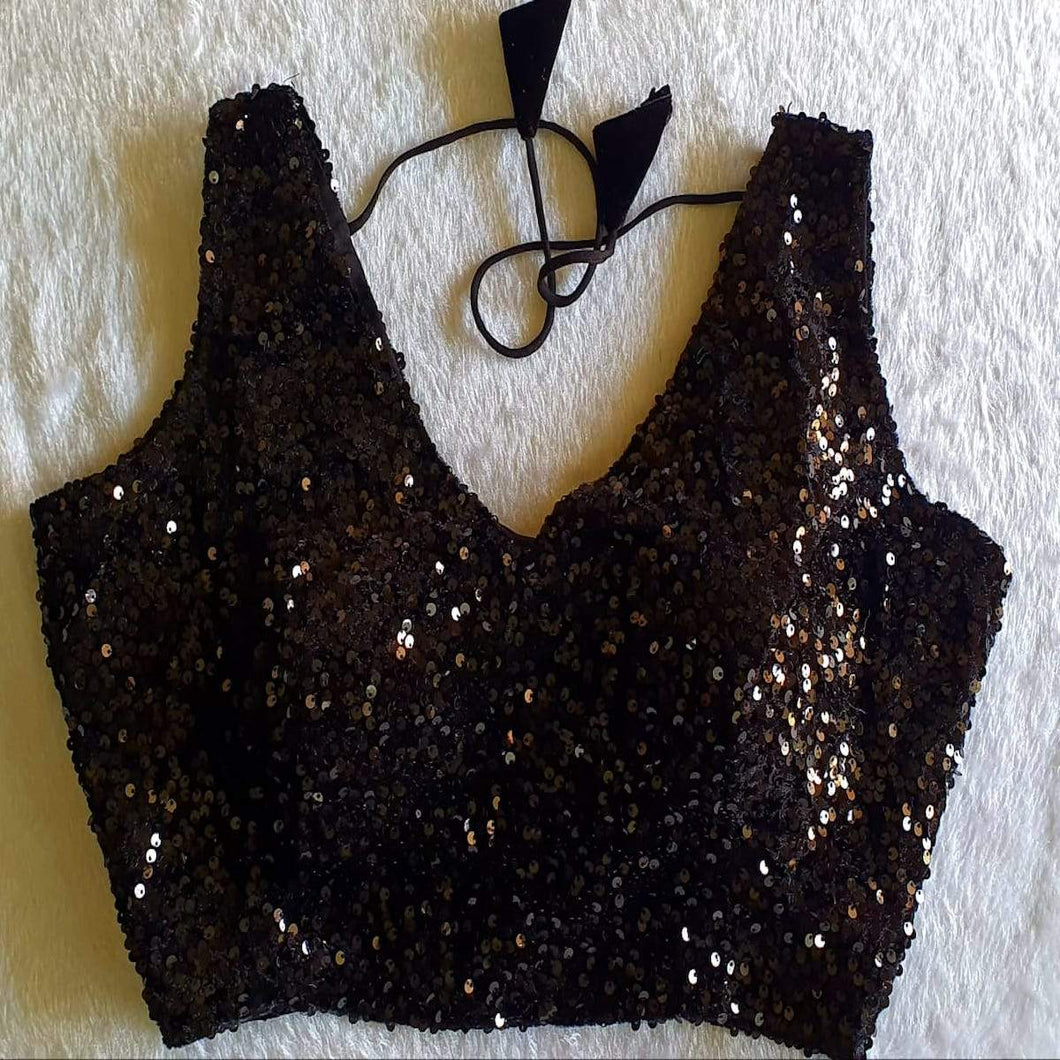 black glitter blouse