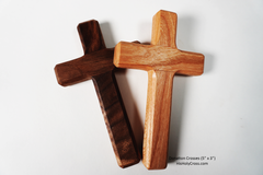 Small Walnut and Cherry Hand Crosses for Donation