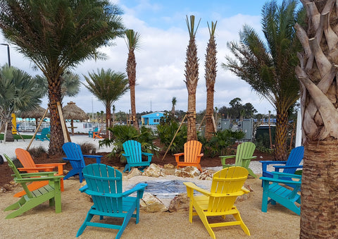 colorful Adirondack chairs