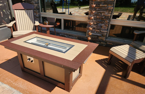 Fire pit on patio