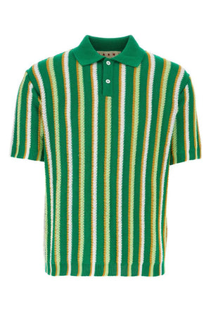 Striped Crochet Polo in Sea Green - www.manifest.us