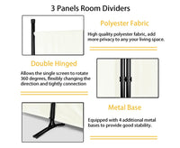 Room Divider, 3-Panel Office Divider Folding Portable Office Walls Divider, Folding Privacy Screens Reduce Ambient Noise in Workspace, Classroom and Healthcare Facilities - 102 W X 16" D x 71" H (White)