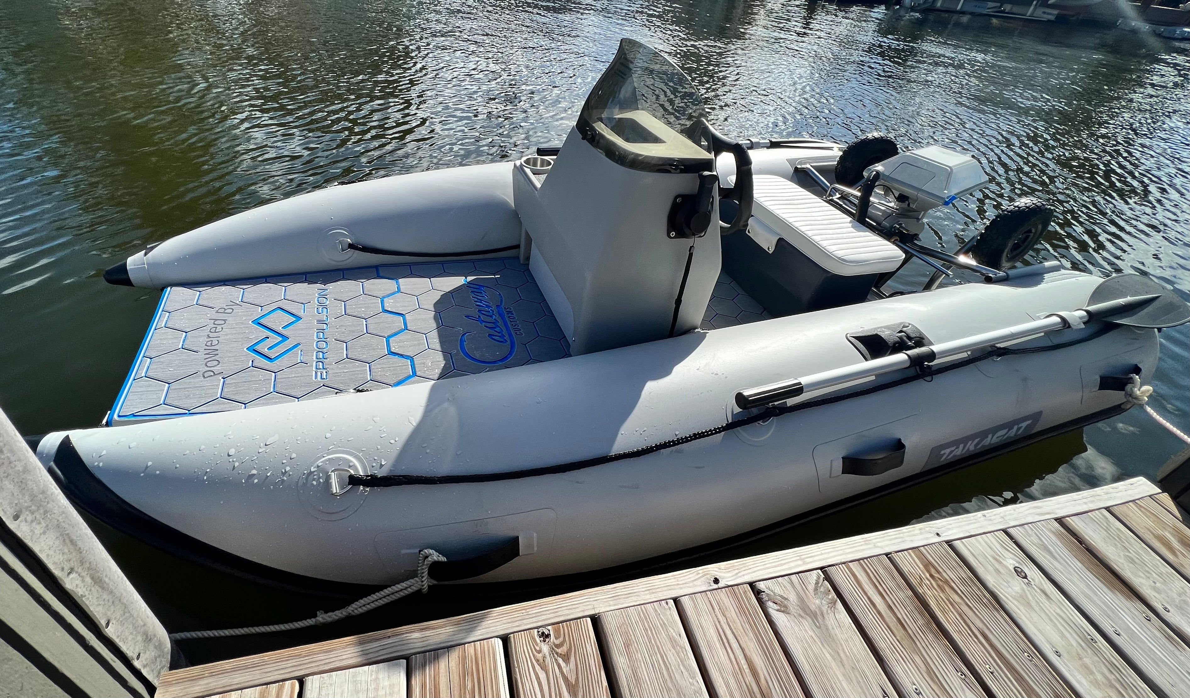 Takacat 300LX E.C.A.R.T Hybrid Dinghy/Tender Package w/ Epropulsion Navy 3 Evo (6hp) and (1) E60 Battery
