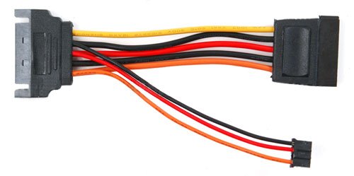 Female SATA to Male SATA Plus 3-Pin Slimline Optical Drive Power Cable