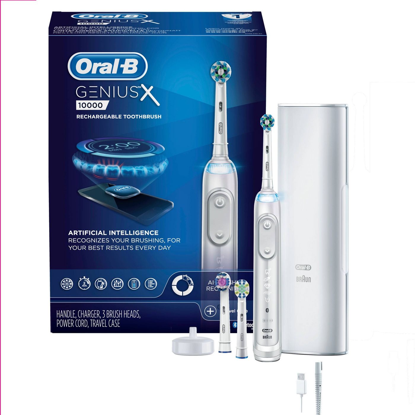 registreren Psychiatrie ingenieur Oral-B Genius X 10000 Rechargeable Electric Toothbrush-white – Dentalspashop