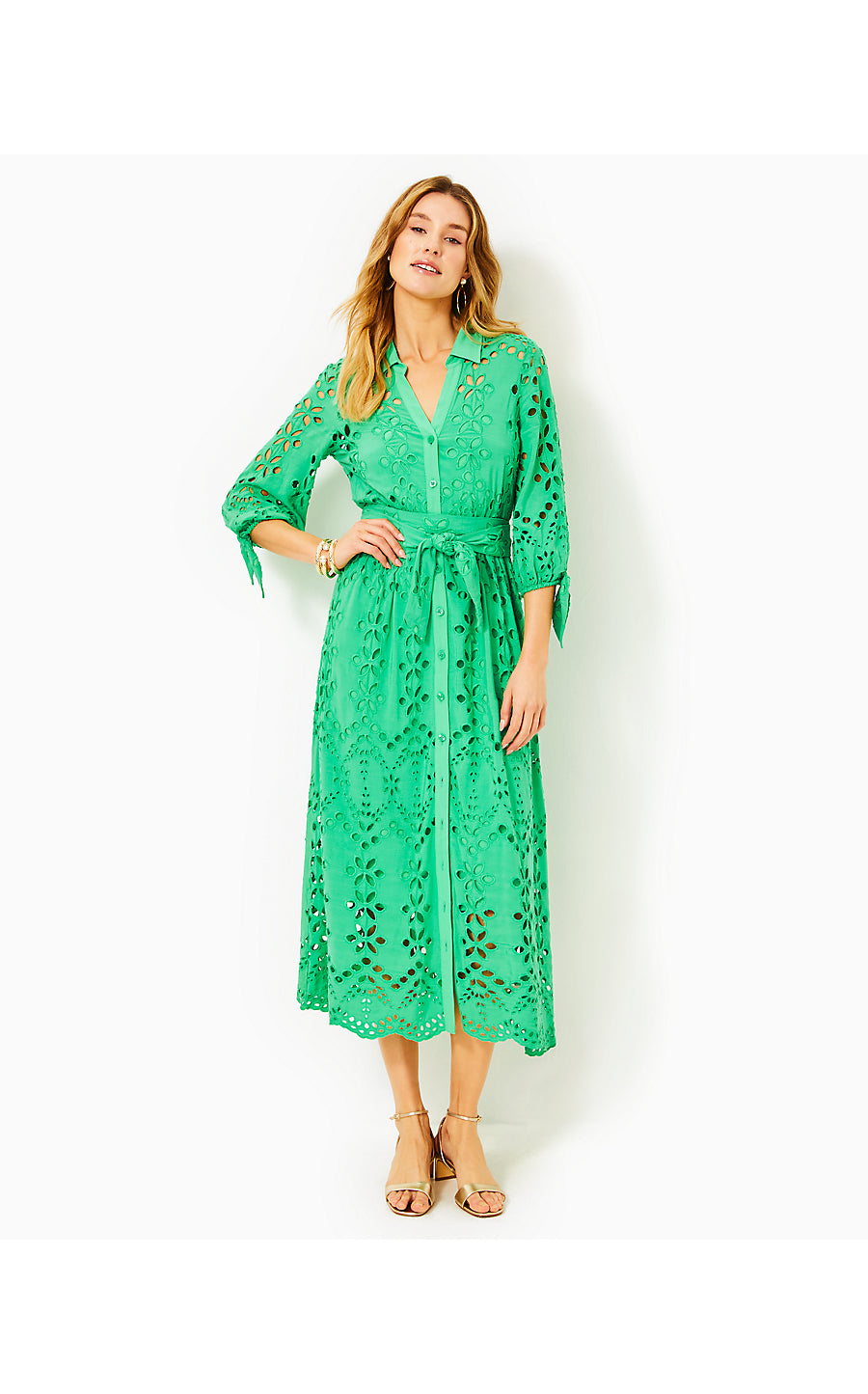 AMRITA 3/4 SLEEVE EYELET