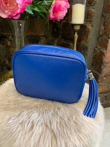 Leather Camera Bag - Cobalt Blue