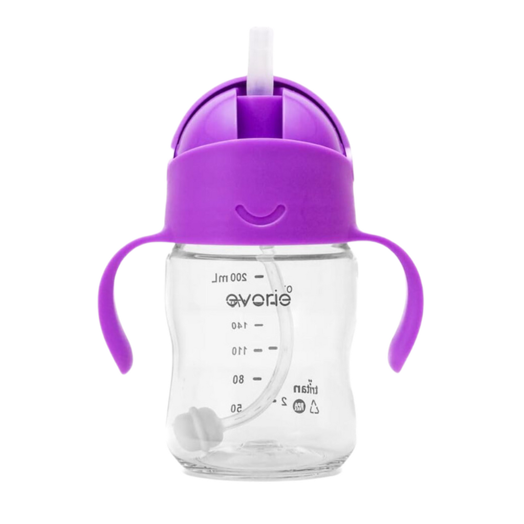  Evorie Tritan - Vaso para beber con popote con peso y asas para  bebés y niños pequeños de 6 meses en adelante, 7 onzas, popote de silicona  suave, botella de agua