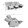 Kappel Stitched-Back 3-Seat Modular Wall Hugger Reclining Sofa with Power Storage Consoles