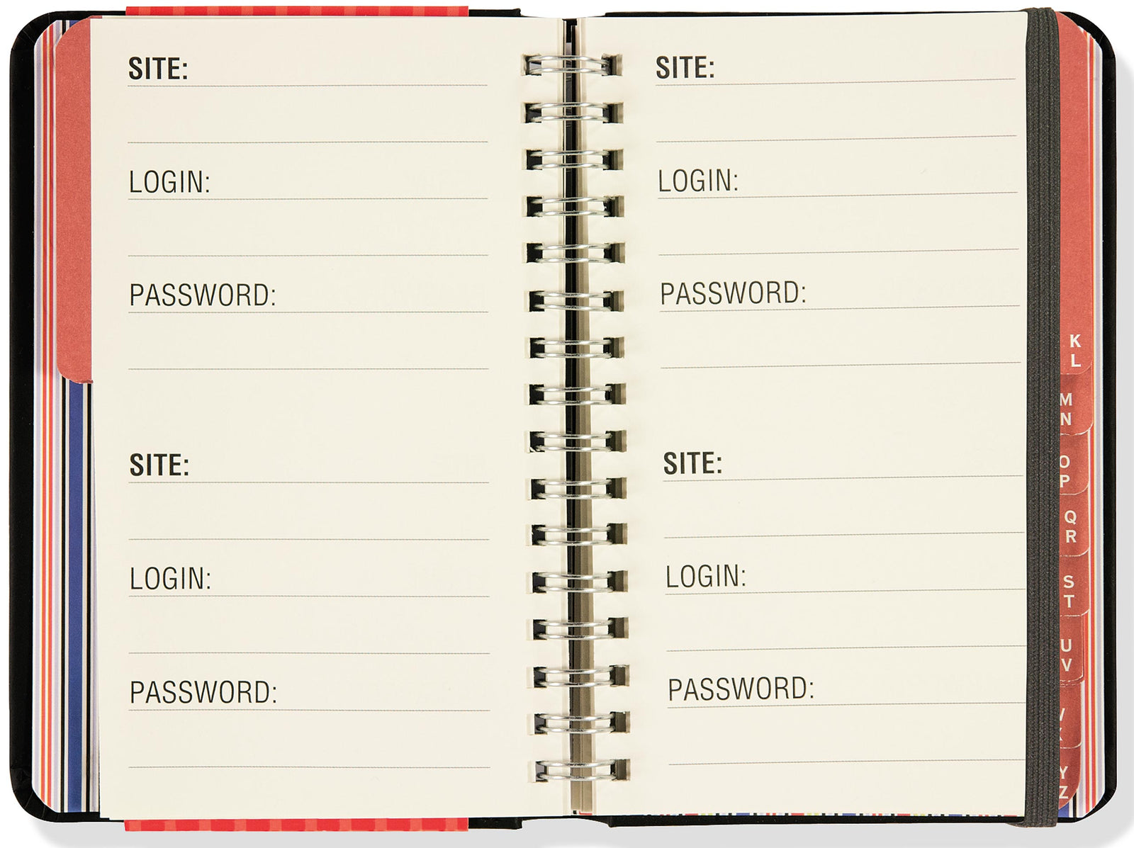 1234567890.: Internet password logbook organizer - With