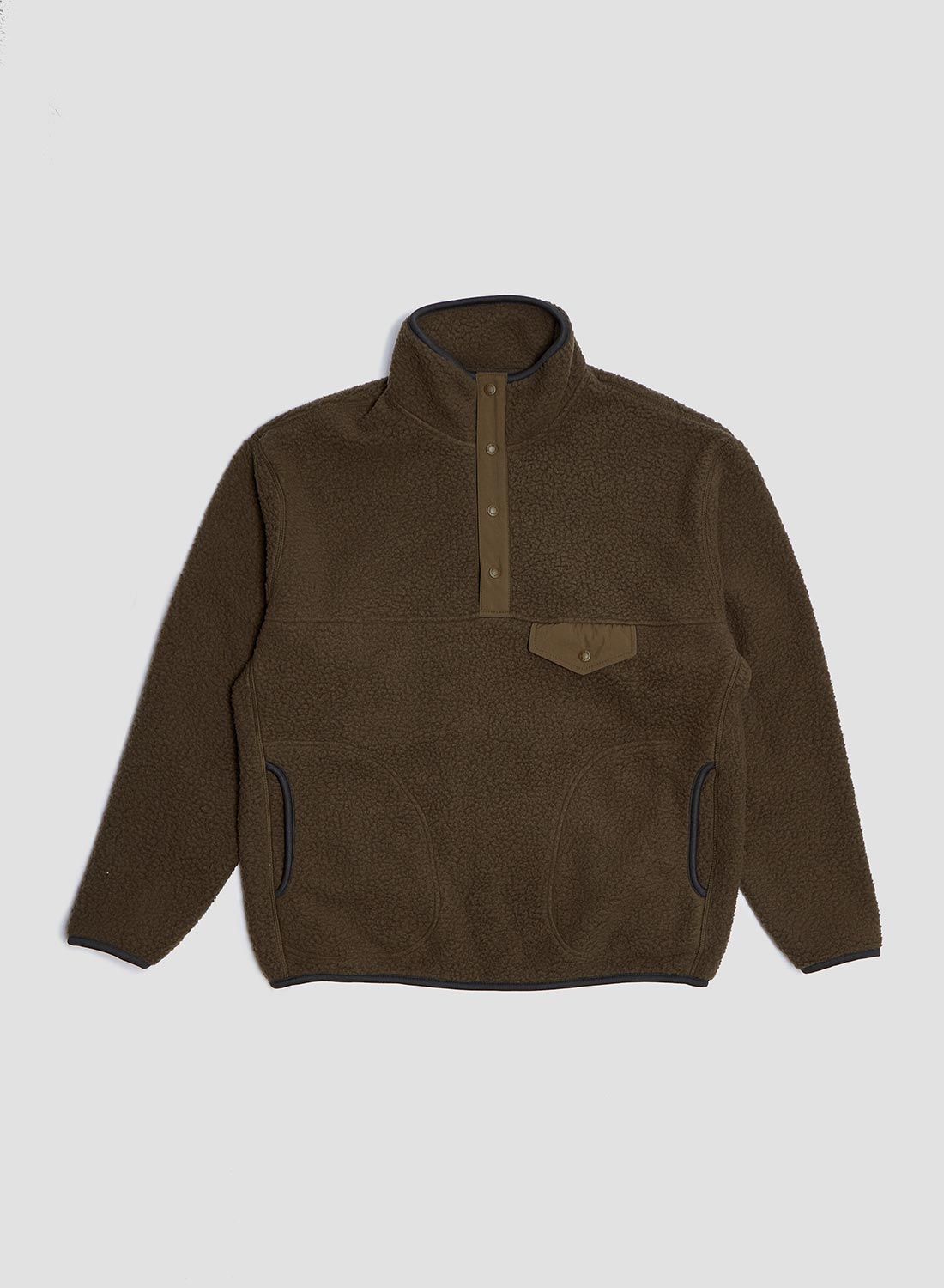 Nigel Cabourn Wild Bricks Fleece Pullover in Olive