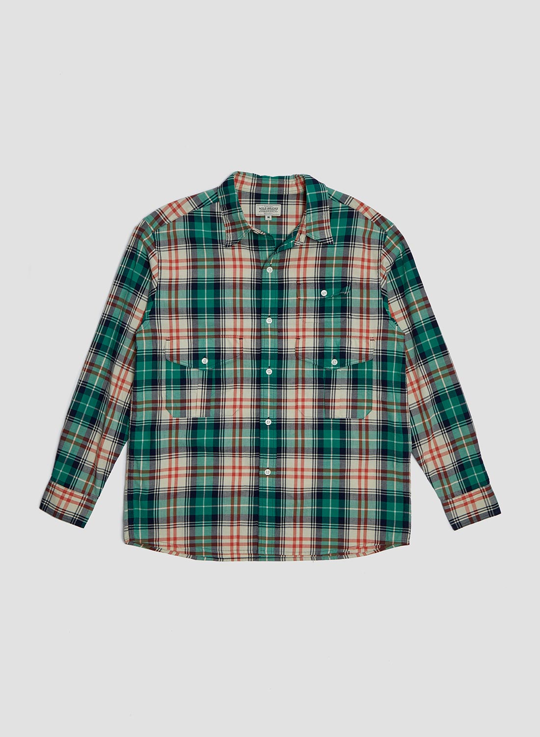 Wild Bricks Three-Pocket Scout Shirt in Green/Orange