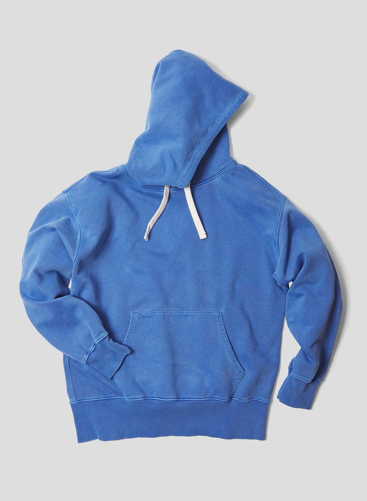 Embroidered Arrow Hoodie in Washed Blue | Nigel Cabourn