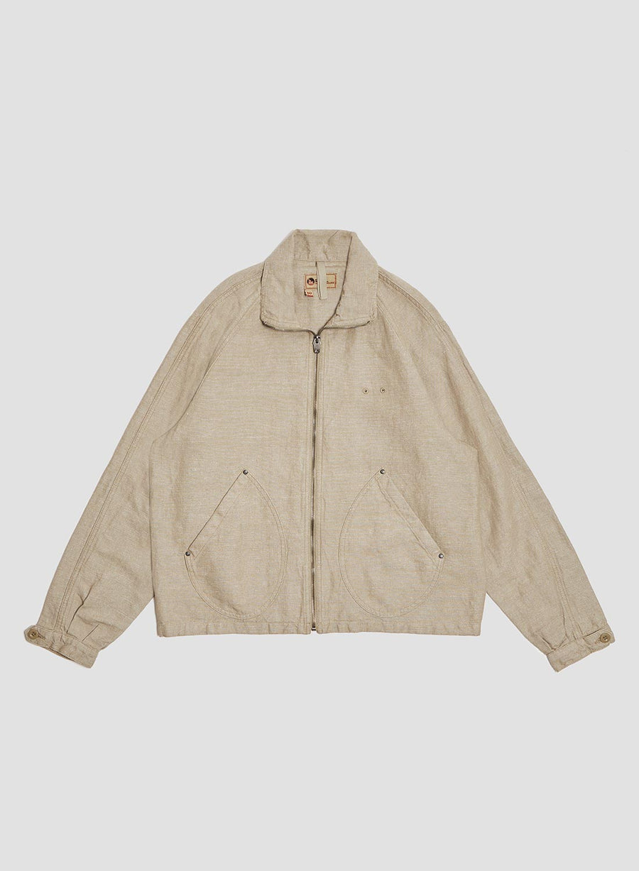 Nigel Cabourn Short Flight Jacket (cotton/linen) in stone