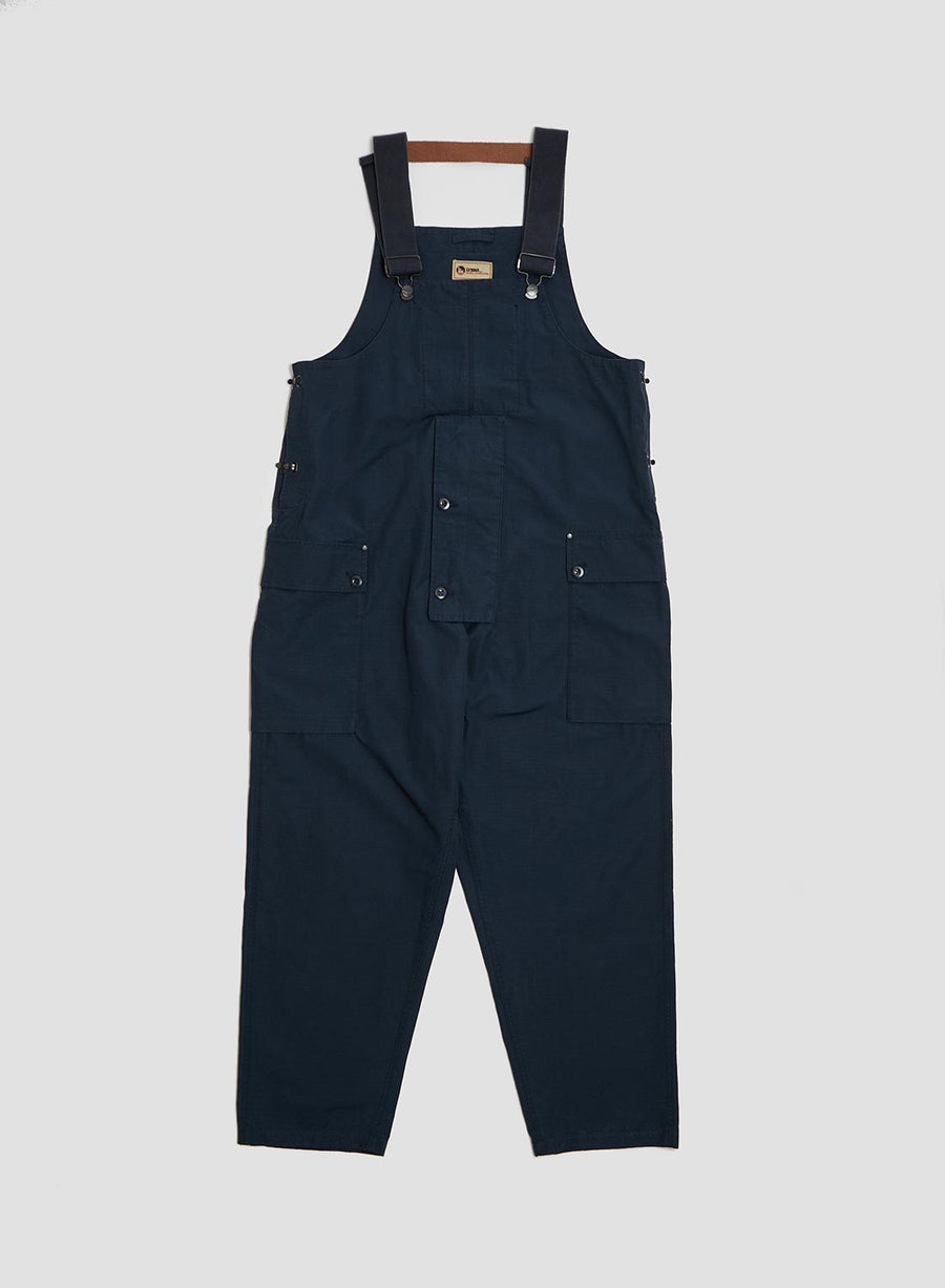 Nigel Cabourn Naval Dungaree in Ripstop Black Navy