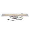 Image of The Outdoor Plus 8"x60" Rectangular Flat Pan and 48" Brass Linear Bullet Burner - 110V Plug & Play Electronic Ignition - OPT-BFP60RTE110 - New Star Living