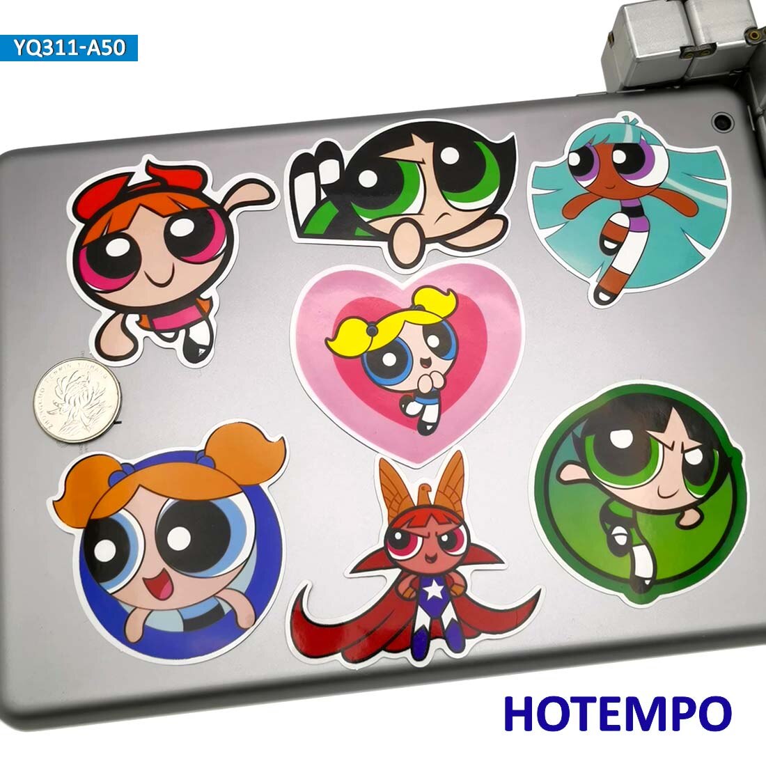 50pcs cute cartoon powerpuff girls anime waterproof stickers pack toy hotempo store
