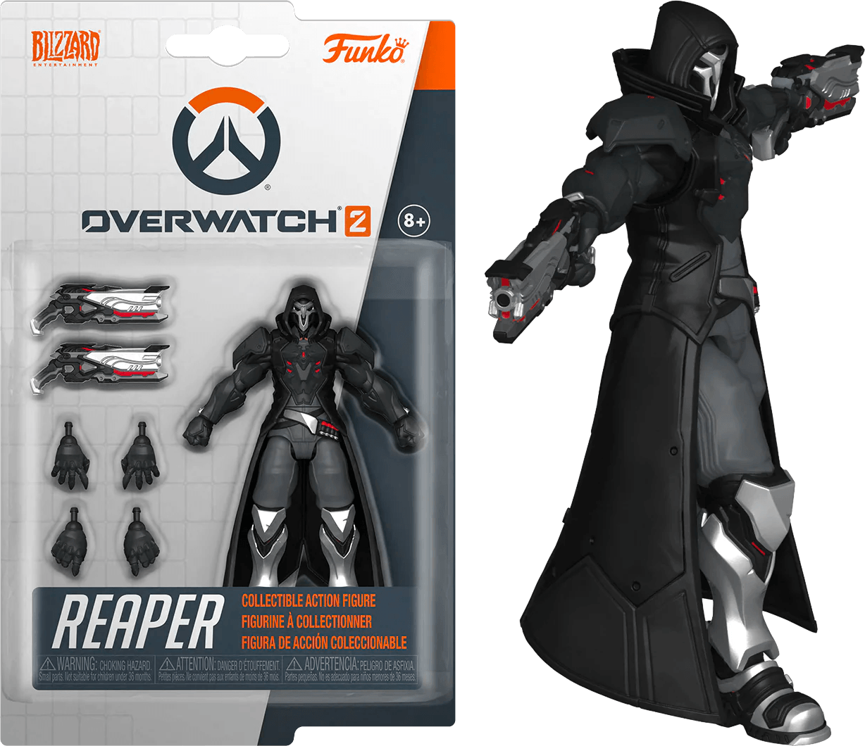 Fortify and defend your Overwatch® 2 collection with Funko Action Figure  Tracer. Modify this Damage hero with alternate head, hand, and weapons  attachments. Nine interchangeable pieces are included. Warning: Choking  Hazard. Collectible