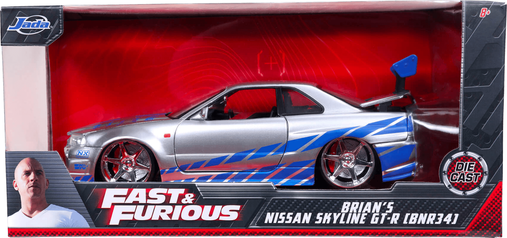 Fast & Furious Brian's 2002 Nissan Skyline GT-R R34 1:24 Scale Diecast –  diecast happy