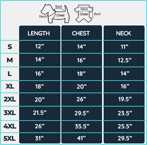 Jollypaw Dog Sweater & Scarf / Dog Sweater for Large Dogs size chart