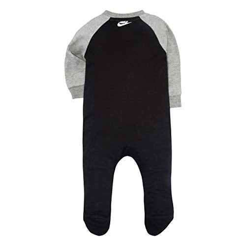 Nike Baby Sportswear Graphic Footed Coverall, Black(56D679-023)/White/Grey, 9M