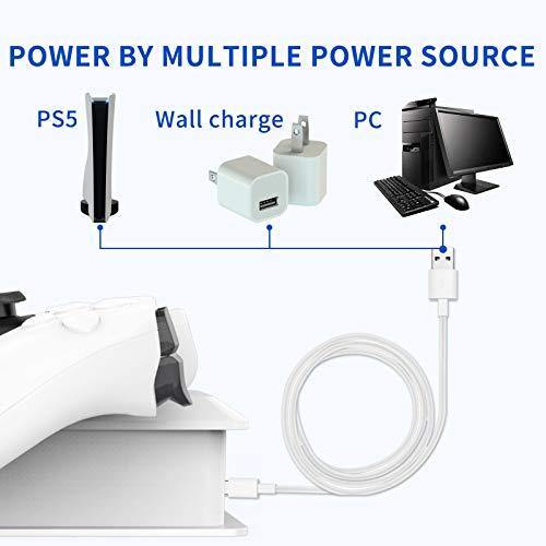 DOYO PS5 PS5 Controller Charging Station, Playstation 5 Controller Charger with LED Indicator, High Speed, Fast Charging Dock for Sony DualSense Controller, White - Gamezbyte