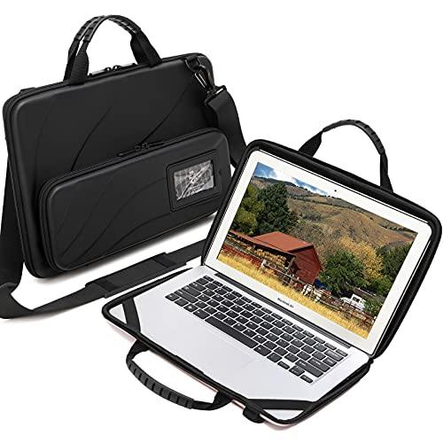 Laptop Case for 13-14 Inch Macbook Pro Air Chromebook HP Lenovo Work-in Notebook Computer Hard Shell Laptop Bag for Men Women With Pouch and Shoulder Strap - Gamezbyte